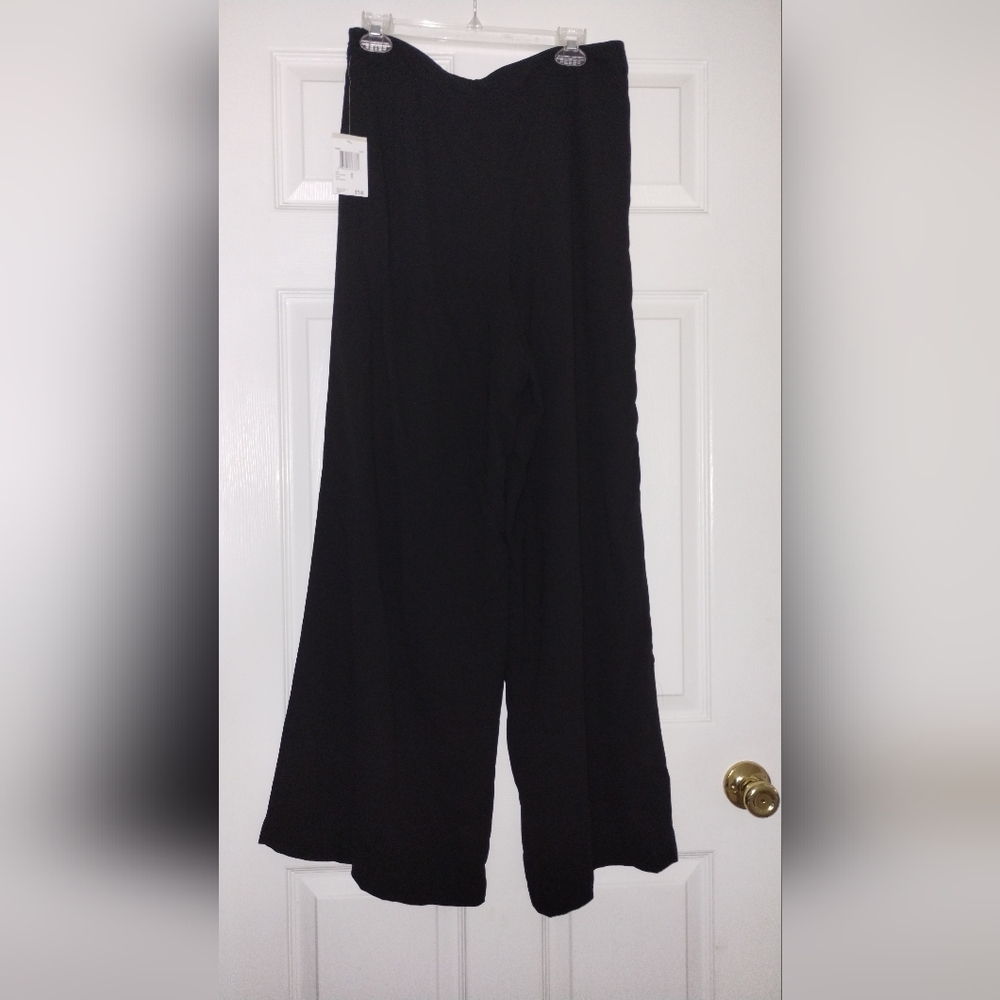 Carmen Marc Valvo Black Women's Wide-Leg Pants - Picture 3 of 5